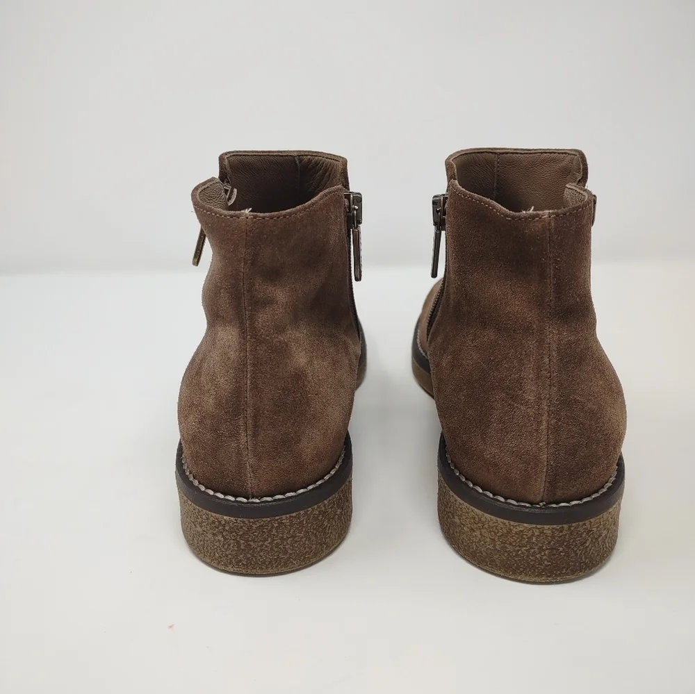 NEW Italeau Foliana 37.5 brown suede ankle boots booties NWOB